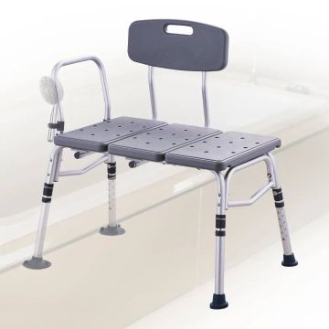 Adjustable bath bench with armrests, 180 kg load capacity