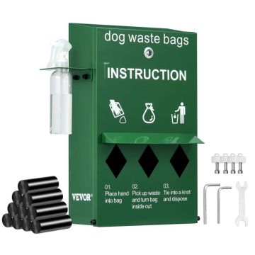 Dog poop bag dispenser with hand wash bottle, lockable holder with 600 bags