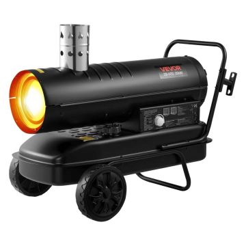 20 kW forced air diesel kerosene portable heater with wheels, black