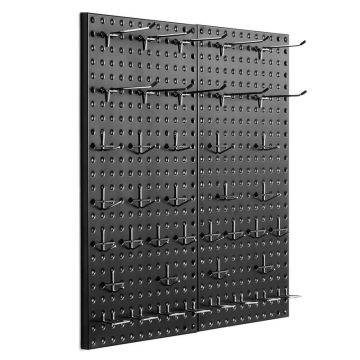Metal perforated board with accessories, 24x12", black