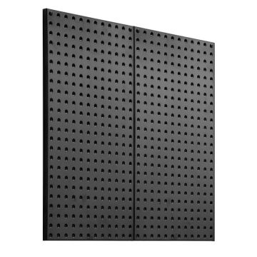 Metal perforated boards 24x12", black, wall organizer, 2 pcs.