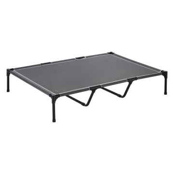 Raised dog bed XL, metal frame, gray, indoor and outdoor