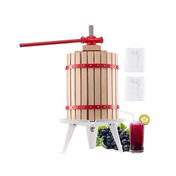 4.75 Gallon Fruit Wine Press with Wood Basket, Manual Juicer