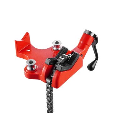 Heavy duty pipe chain clamps 1/4"-6", cast iron base, 28" chain