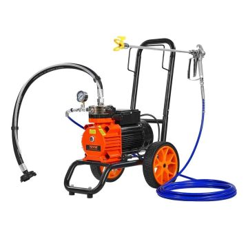 Membranowy pistolet natryskowy bezpowietrzny, 1100 W, 2000 PSI, z wózkiem i prętem przedłużającym