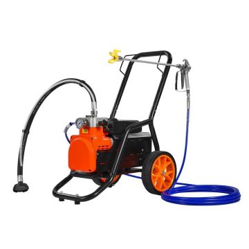 Membranowy pistolet natryskowy bezpowietrzny, 1700 W, 3000 PSI, z wózkiem i prętem przedłużającym