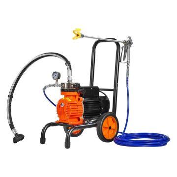 Membranowy pistolet natryskowy bezpowietrzny, 900 W, 1800 psi, z wózkiem i prętem przedłużającym