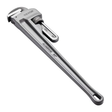 Aluminum adjustable pipe wrench, 24 inches, ergonomic handle
