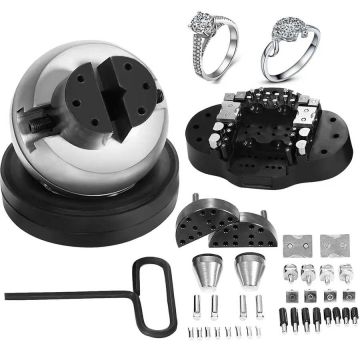 Engraving block 5 inches with ball clamps and 34-piece accessory