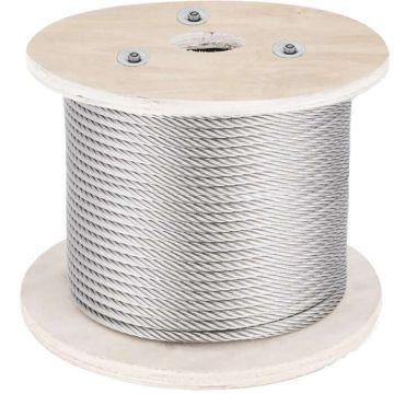 316 Stainless Steel Cable 5/32" 1x19, 500 feet, 3300 lbs of strength