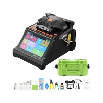 Fiber optic splicing device with 6 motors, 5" LCD, 7800 mah battery, SM/MM fiber optic connector