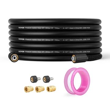High pressure washing hose 15 m, 6.35 mm, brass thread M22