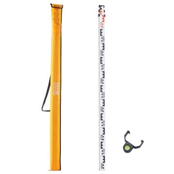 Aluminum telescopic measuring rod 3 m with bubble level and bag
