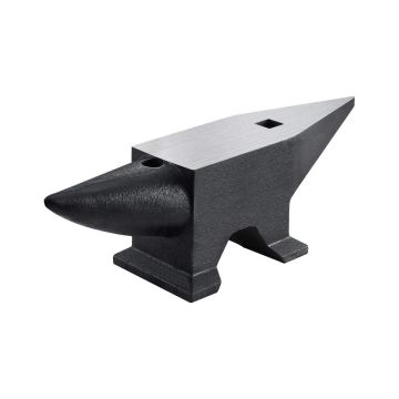 Cast steel single horn anvil, 60 kg, with table top and base