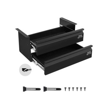VEVOR 16 Inch Pull-Out Drawer Under Desk Organizer, 18x9x8 Inch