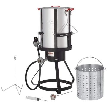 Propane gas outdoor boiler with 30 L fryer and poultry basket