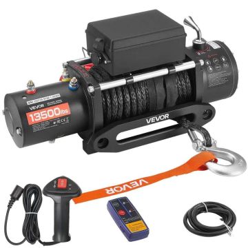 Wyciągarka elektryczna 6100 kg, 12 V, lina syntetyczna 9,5 mm x 26 m, sterowanie zdalne, IP55