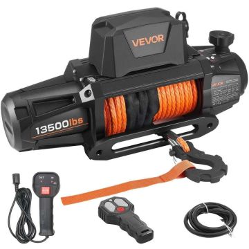 Wyciągarka elektryczna 6100 kg, 12 V, lina syntetyczna 9,5 mm x 28 m, z pilotem, IP67