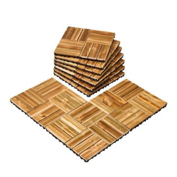 Drewniane płytki tarasowe z możliwością łączenia, 12"x12", opakowanie 10 sztuk.
