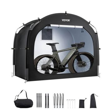 Namiot do przechowywania rowerów na zewnątrz, na 4-5 rowerów, wodoodporny, z wentylowanym oknem
