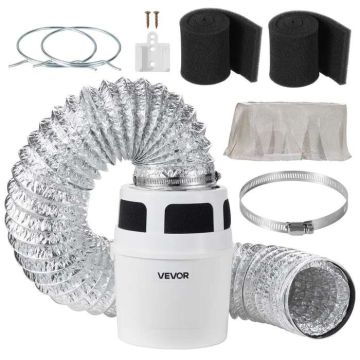 3-in-1 Indoor Electric Dryer Vent Kit with Bucket and Retractable 101.6mm Hose