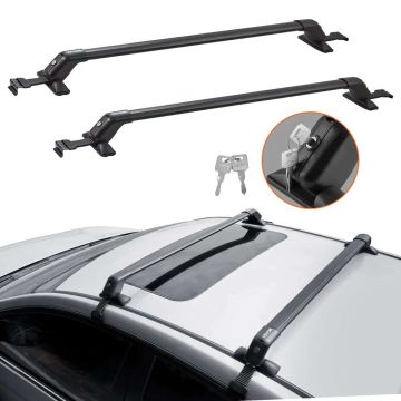 Universal aluminum roof rack bars with locks, 70 kg, adjustable