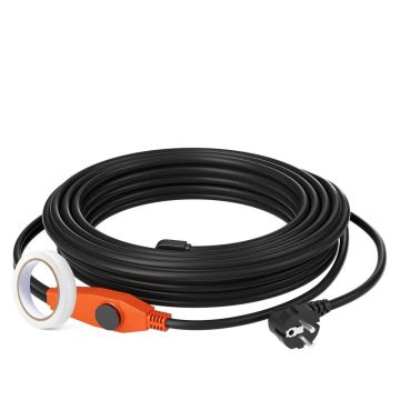 Pipe heating cable 18 m 23 w/m with thermostat, pipe frost protection