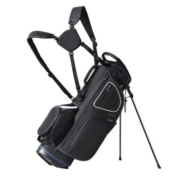 Torba golfowa 35 cali z 14 przegrodami i 11 kieszeniami, czarno-biała