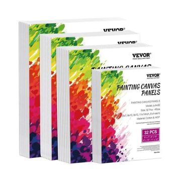 Set of 32 white painting canvases 5x7–11x14 cm