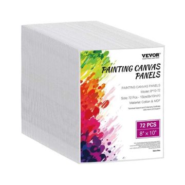 Painting canvas set, 8x10 inches, 72 pcs, white