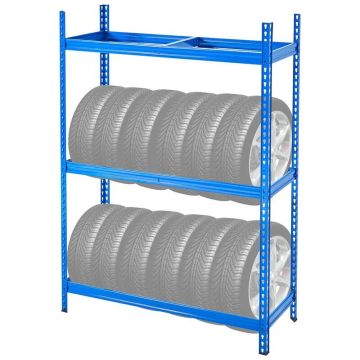 Tire storage rack, metal, 2 shelves, up to 12 tires