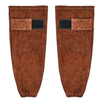 Protective leather welding sleeves, flame resistant
