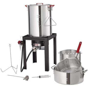 Propane gas boiler with turkey fryer and seafood grill, 30+10 L, 54,000 BTU