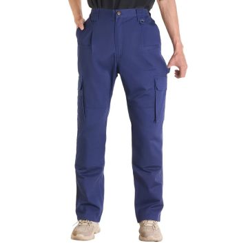 Men's flame-retardant cotton cargo pants, L, navy blue