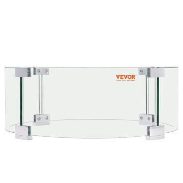 Fire pit wind protection, 435x170 mm clear tempered glass