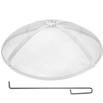 Round 36 Inch Steel Fire Pit Mesh with Handle