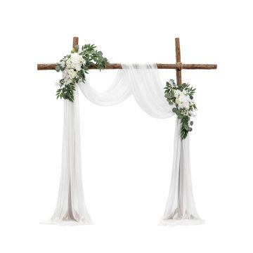 Artificial Wedding Arch Flower Set with Curtains (3 pcs.)