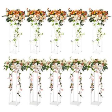 10pcs 23.6inch Acrylic Laminate Wedding Flower Stand Set