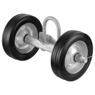Sliding Gate Kit, 6 Inch Rollers, Black, 600 Pound Load