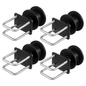 Sliding gate hardware set, black rollers with H wheels