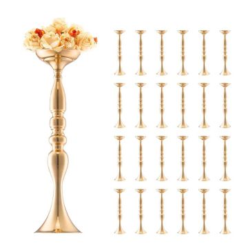 24 pcs 50cm gold metal wedding flower vase set
