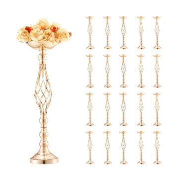 20 pcs. 58 cm tall metal gold wedding vases for table decoration