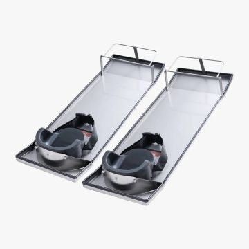 Concrete road boards made of stainless steel, 30'' x 10'' with sliders and straps