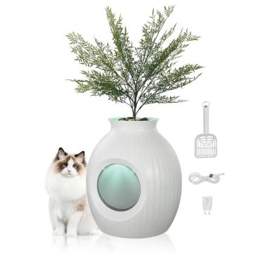 Plant-based cat litter box, ABS, 9.48" entrance, odor control