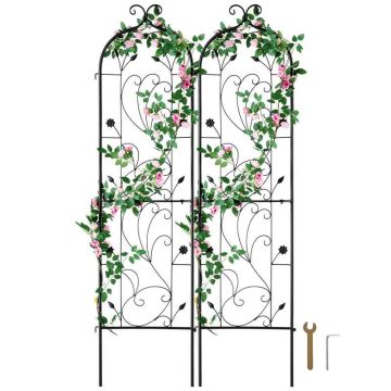 Садовая шпалера для вьющихся растений, нержавеющая сталь, 60x15 см, 2 шт.