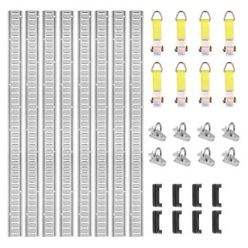 E-rail mounting kit for cargo motorcycles, 24 pcs, 2000 lbs load capacity