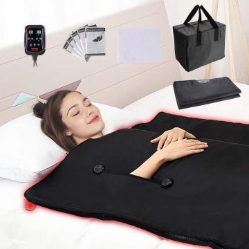 Portable sauna blanket infrared, carbon fiber heating, 1-6 temperature levels
