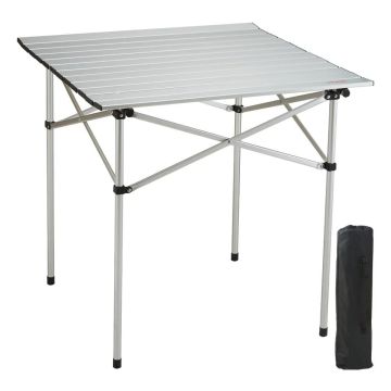 Składany aluminiowy stół kempingowy 24x16 cali, srebrny