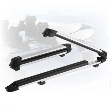 Car roof rack for skis and snowboards, 6 skis or 4 snowboards, aluminum, lockable