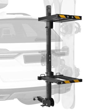 Foldable ski and snowboard holder on the hook, car, adjustable, with lock